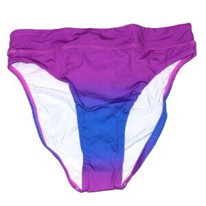 PilyQ Swim Ombre Bikini Bottom Ombre High Waist Purple OMP-252F Size Small